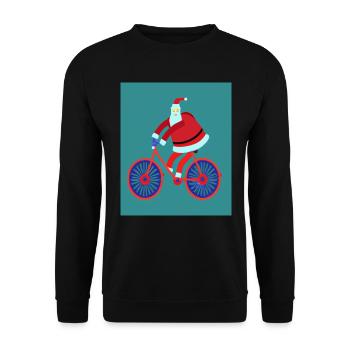 Santas Fahrradtour - Unisex Pullover - Schwarz - Vorne - Alina (178cm) & Michal (187cm)