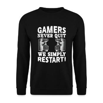 Gamers Outfit - Unisex Pullover - Schwarz - Vorne - Alina (178cm) & Michal (187cm)