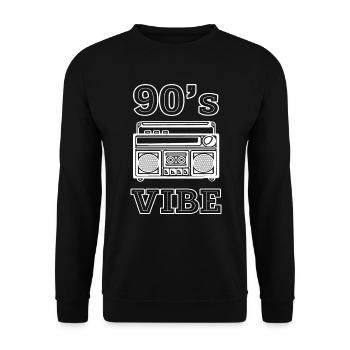 A child of the 90s - Unisex Sweatshirt - black - Front - Alina (178cm) & Michal (187cm)