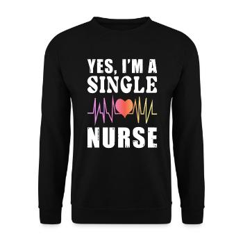Tenue d’infirmière célibataire - Sweat-shirt Unisexe - noir - Devant - Alina (178cm) & Michal (187cm)