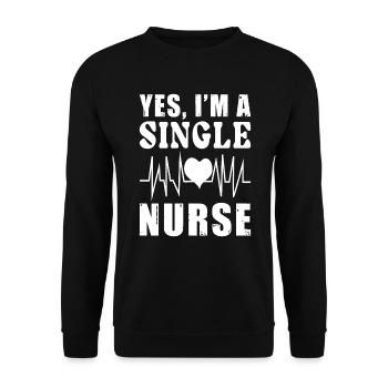 Infirmière et célibataire - Sweat-shirt Unisexe - noir - Devant - Alina (178cm) & Michal (187cm)