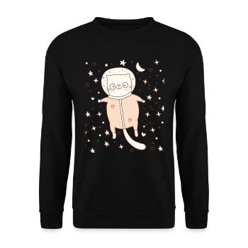 Chaton mignon en tenue spatiale - Sweat-shirt Unisexe - noir - Devant - Alina (178cm) & Michal (187cm)