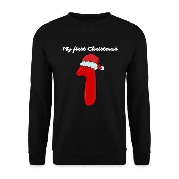 Erstes X-Mas Outfit - Unisex Pullover - Schwarz - Vorne - Alina (178cm) & Michal (187cm)