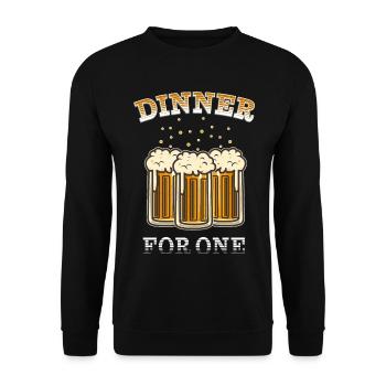 Dîner pour une | Funny Beer Design - Réveillon du Nouvel An - Sweat-shirt Unisexe - noir - Devant - Alina (178cm) & Michal (187cm)