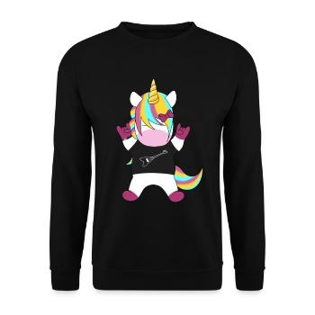 Licorne métallique - Sweat-shirt Unisexe - noir - Devant - Alina (178cm) & Michal (187cm)