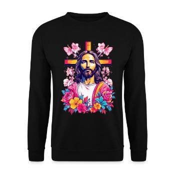 Jesus Christus - Unisex Pullover - Schwarz - Vorne - Alina (178cm) & Michal (187cm)