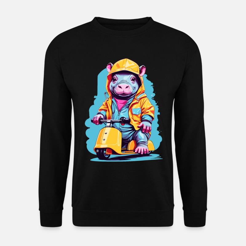 Süßes Nilpferd - Unisex Pullover - Schwarz