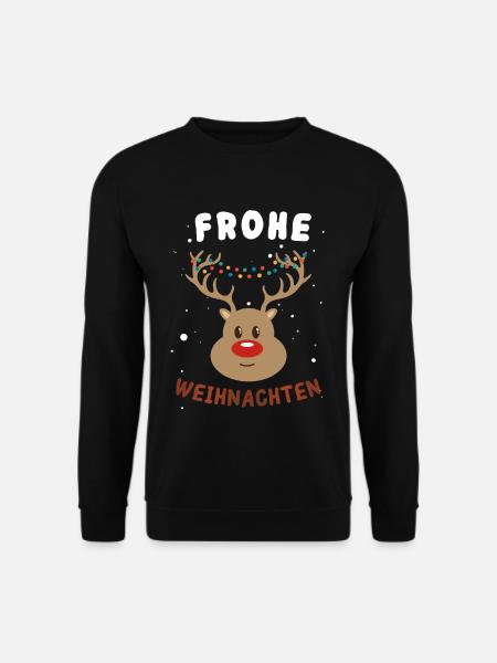 Festlicher Rudolf Rentier Weihnachtspullover - Unisex Pullover - Schwarz