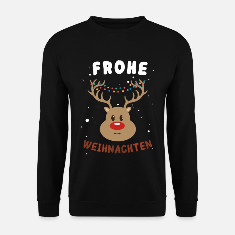 Festlicher Rudolf Rentier Weihnachtspullover - Unisex Pullover - Schwarz