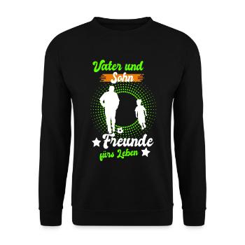Vater und Sohn Freunde - Unisex Pullover - Schwarz - Vorne - Alina (178cm) & Michal (187cm)