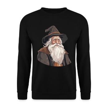 Le Magicien Blanc - Sweat-shirt Unisexe - noir - Devant - Alina (178cm) & Michal (187cm)