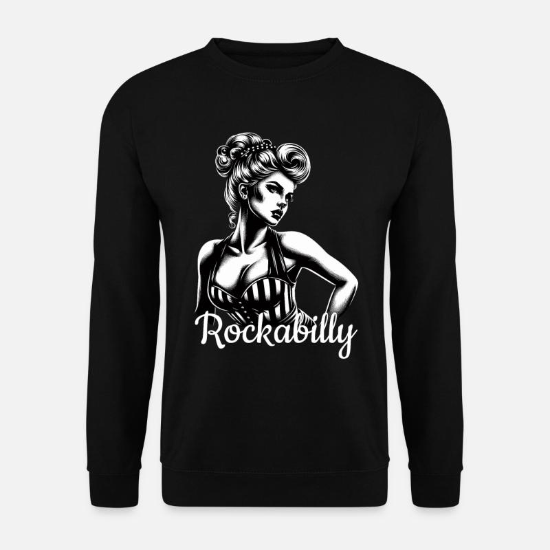 Rockabilly Frau Geschenk - Unisex Pullover - Schwarz
