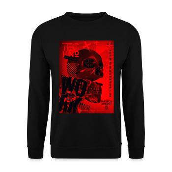 Crâne Rouge Techno Urbain - Sweat-shirt Unisexe - noir - Devant - Alina (178cm) & Michal (187cm)