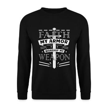 Faith and Worship - Unisex Pullover - Schwarz - Vorne - Alina (178cm) & Michal (187cm)