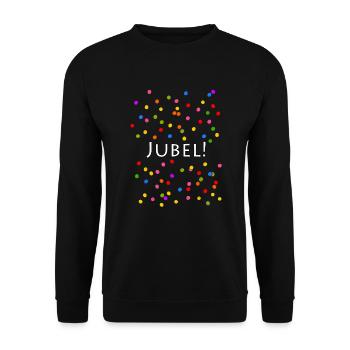 Jubel Konfetti Silvester Karneval - Unisex Pullover - Schwarz - Vorne - Alina (178cm) & Michal (187cm)