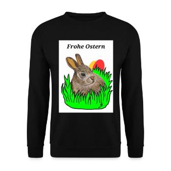 EG Bunny I Animal I Easter Bunny I Holiday I Gift - Unisex Sweatshirt - black - Front - Alina (178cm) & Michal (187cm)