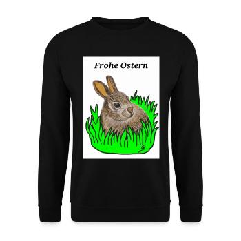 EG Bunny I Animal I Easter Bunny I Easter I Holiday - Unisex Sweatshirt - black - Front - Alina (178cm) & Michal (187cm)