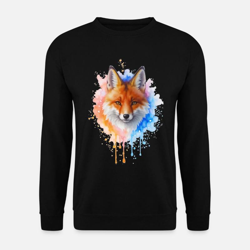 Aquarell Fuchs - Unisex Pullover - Schwarz