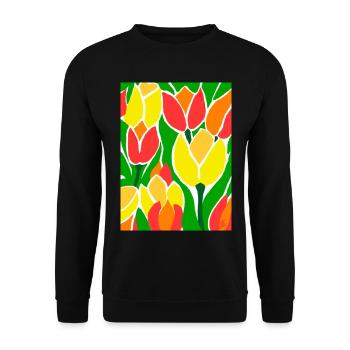 EG Tulips I Flowers I Tulip Festival I Gift Idea - Unisex Sweatshirt - black - Front - Alina (178cm) & Michal (187cm)