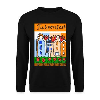 EG Tulips I Tulip Festival I Potsdam I Holland IUrurlaub - Unisex Sweatshirt - black - Front - Alina (178cm) & Michal (187cm)