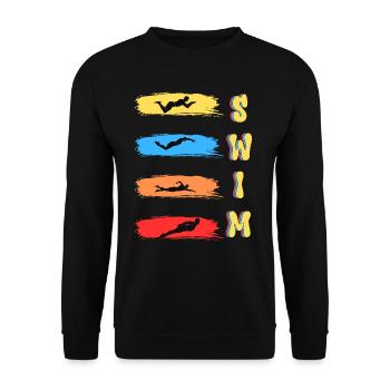 Swim - Unisex Sweatshirt - black - Front - Alina (178cm) & Michal (187cm)