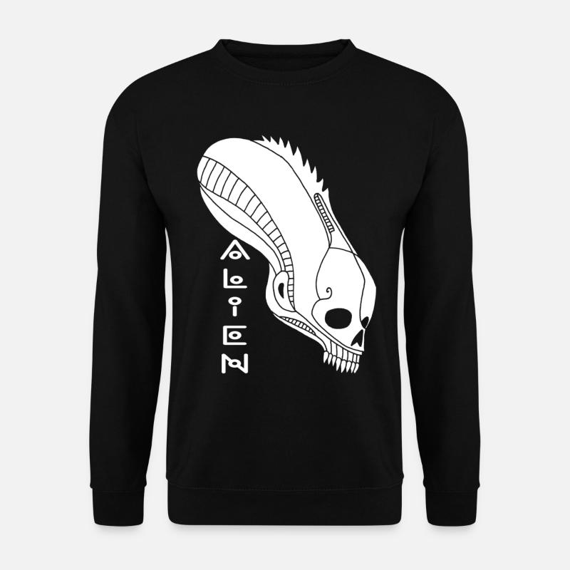 White Alien Skull - Unisex Sweatshirt - black