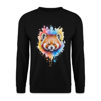 Red Panda Watercolor Splash - Unisex Sweatshirt - black - Front - Alina (178cm) & Michal (187cm)