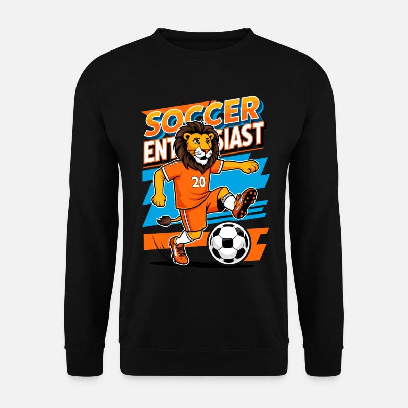 Löwe Fußballspieler - Unisex Pullover - Schwarz