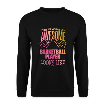 Basketball - Unisex Pullover - Schwarz - Vorne - Alina (178cm) & Michal (187cm)