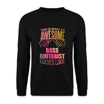 guitare basse - Sweat-shirt Unisexe - noir - Devant - Alina (178cm) & Michal (187cm)
