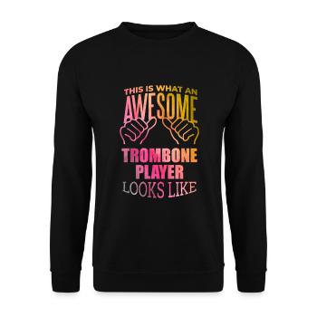 Trombone - Unisex Sweatshirt - black - Front - Alina (178cm) & Michal (187cm)
