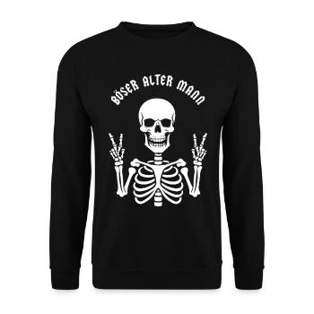 Böser alter Mann - Unisex Pullover - Schwarz - Vorne - Alina (178cm) & Michal (187cm)