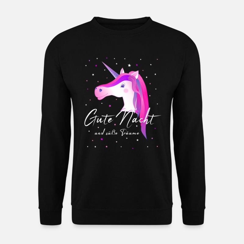 Einhorn gute Nacht Einhorn - Unisex Pullover - Schwarz
