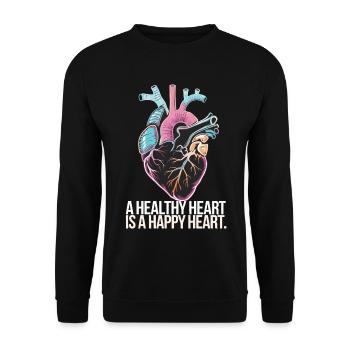 Coeur avec anatomie colorée et message d’amour - Sweat-shirt Unisexe - noir - Devant - Alina (178cm) & Michal (187cm)