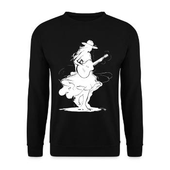 Guitar Girl - Unisex Sweatshirt - black - Front - Alina (178cm) & Michal (187cm)