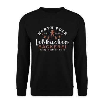 Lebkuchen - Unisex Pullover - Schwarz - Vorne - Alina (178cm) & Michal (187cm)