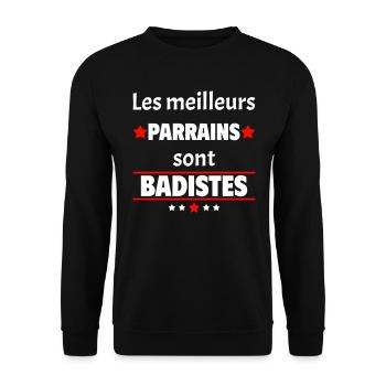 Les meilleurs parrains sont badistes, cadeau noël - Sweat-shirt Unisexe - noir - Devant - Alina (178cm) & Michal (187cm)