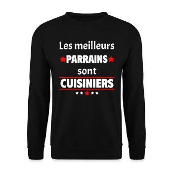 Les meilleurs parrains sont cuisiniers,cadeau noël - Sweat-shirt Unisexe - noir - Devant - Alina (178cm) & Michal (187cm)