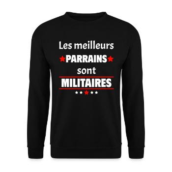 Les meilleurs parrains sont militaires, noël - Sweat-shirt Unisexe - noir - Devant - Alina (178cm) & Michal (187cm)