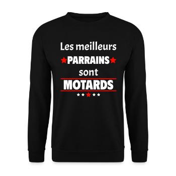 Les meilleurs parrains sont motards, cadeau noël - Sweat-shirt Unisexe - noir - Devant - Alina (178cm) & Michal (187cm)