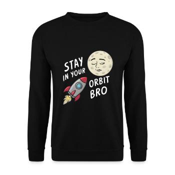 Stay in Your Orbit, Bro - Unisex Sweatshirt - black - Front - Alina (178cm) & Michal (187cm)