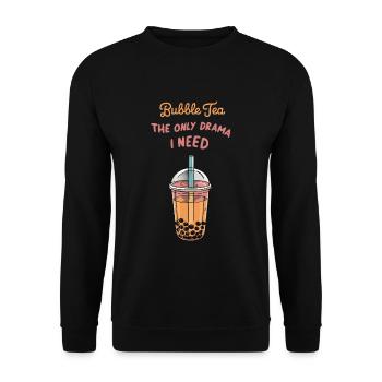 Bubble Tea Drama - Unisex Pullover - Schwarz - Vorne - Alina (178cm) & Michal (187cm)
