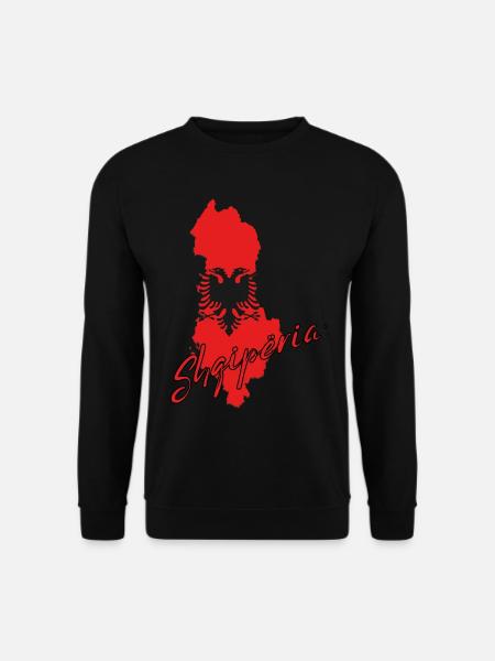 Albanische Flagge, Albanischer Stolz - Unisex Pullover - Schwarz