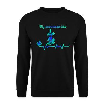 My heart beats like - Unisex Pullover - Schwarz - Vorne - Alina (178cm) & Michal (187cm)