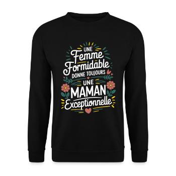 Femme Formidable donne une Maman Exceptionnelle - Sweat-shirt Unisexe - noir - Devant - Alina (178cm) & Michal (187cm)