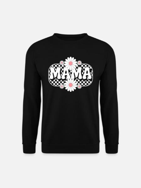 Retro Mama Flower Aesthetic Mother's Day Gift - Unisex Pullover - Schwarz