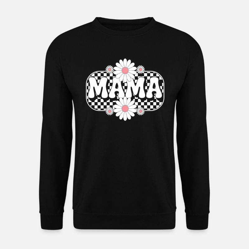 Retro Mama Flower Aesthetic Mother's Day Gift - Unisex Pullover - Schwarz
