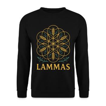 Lammas - Blume des Lebens aus Getreide - Unisex Pullover - Schwarz - Vorne - Alina (178cm) & Michal (187cm)