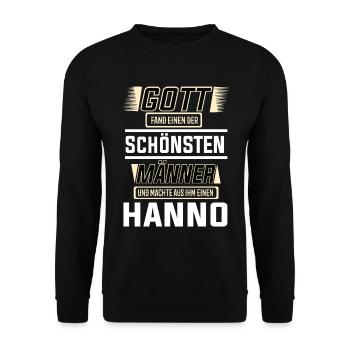 Hanno der schönste Mann von Gott geformt Design - Unisex Pullover - Schwarz - Vorne - Alina (178cm) & Michal (187cm)