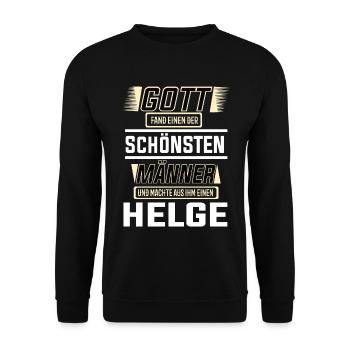 Helge der schönste Mann von Gott geformt Design - Unisex Pullover - Schwarz - Vorne - Alina (178cm) & Michal (187cm)